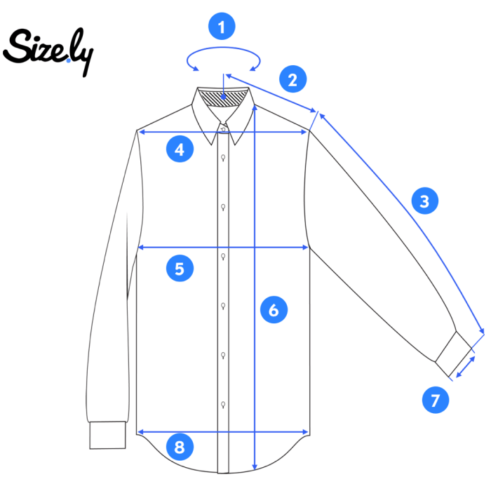 Men's dress shirt measurements