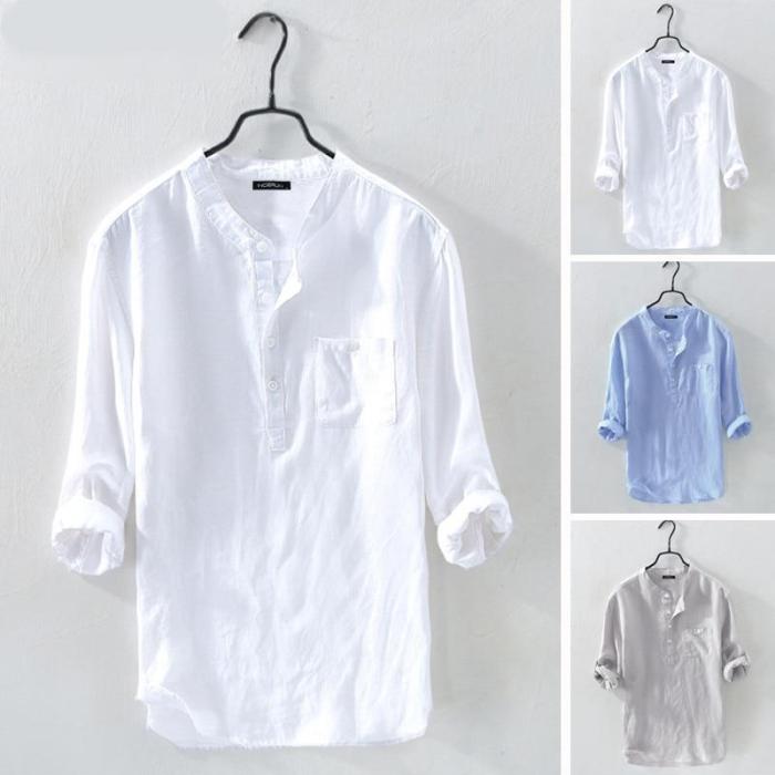 3/4 sleeve dress shirt mens