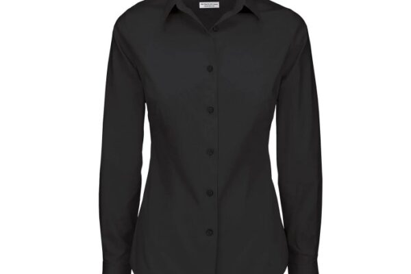 Woman black dress shirt