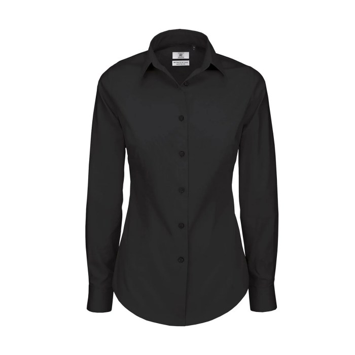 Woman black dress shirt