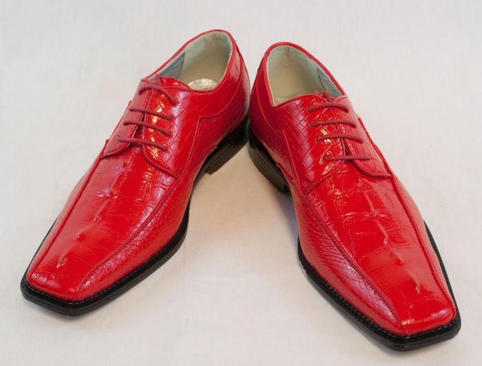 Mens red and white dress shoes