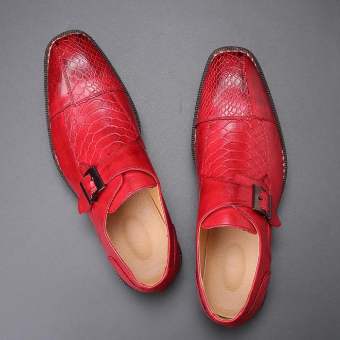 Mens red and white dress shoes