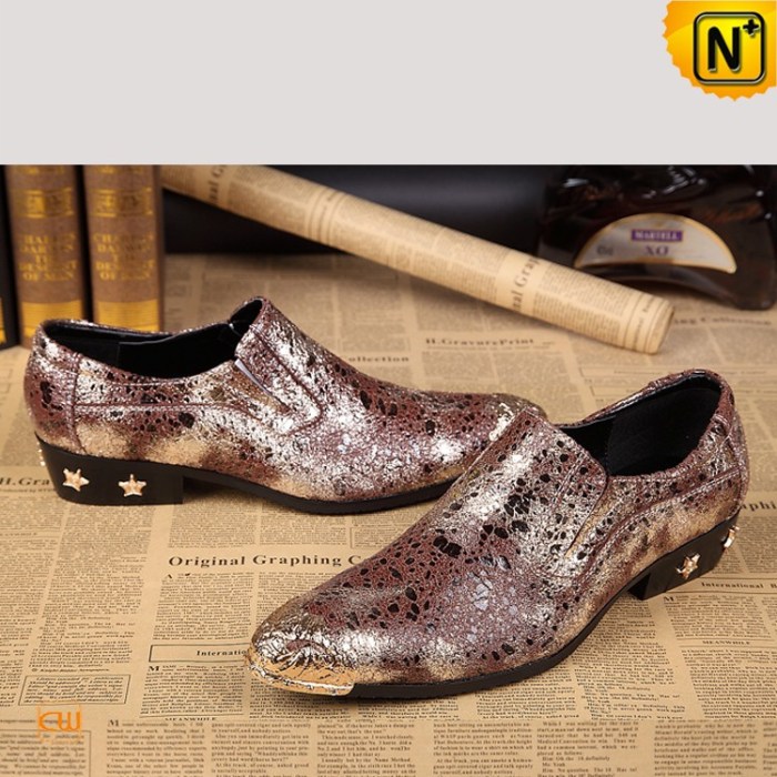 Dress cwmalls shoes unique glitter mens slip loafers leather men